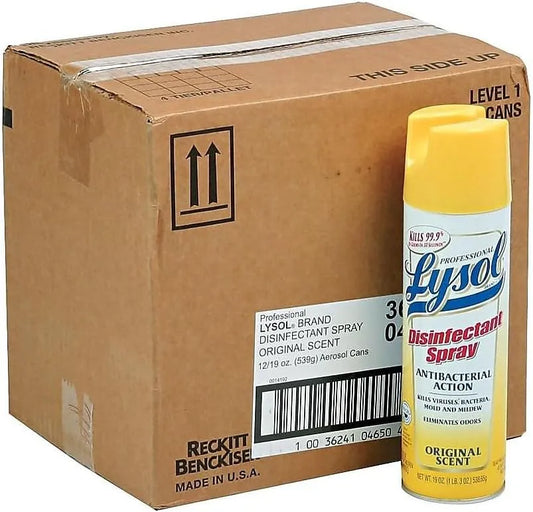 Lysol Professional Disinfectant Spray, Original Scent, 19 Ounce (Pack of 12)