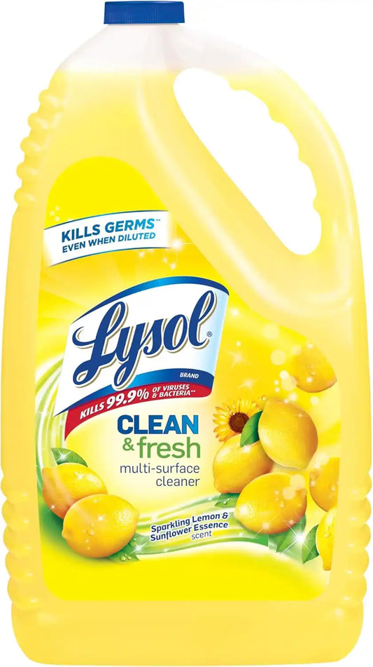 Lysol All Purpose Cleaner, Multi-Surface Disinfectant Floor Cleaner for Mopping Solution, Household Cleaning Supplies, for Bathroom & Kitchen, Lemon & Sunflower Scent, 144 oz