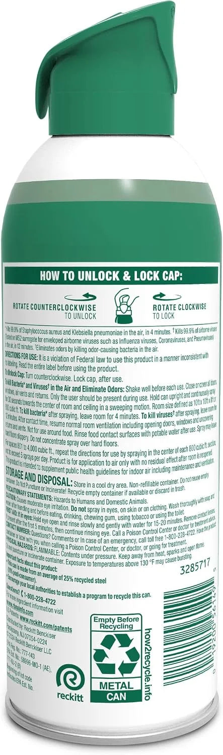 Lysol Air Sanitizer Spray, Air Freshener Alternative, Mountain Spring 3-Pk