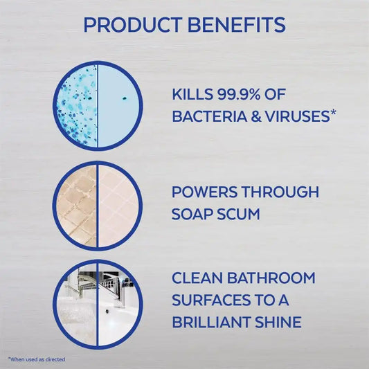 Lysol Bathroom Cleaner Spray, Blue, Island Breeze, 48oz (2X24oz)