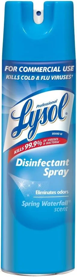 Lysol Professional Disinfectant Spray, Spring Waterfall, 19 Ounce (Pack of 12)