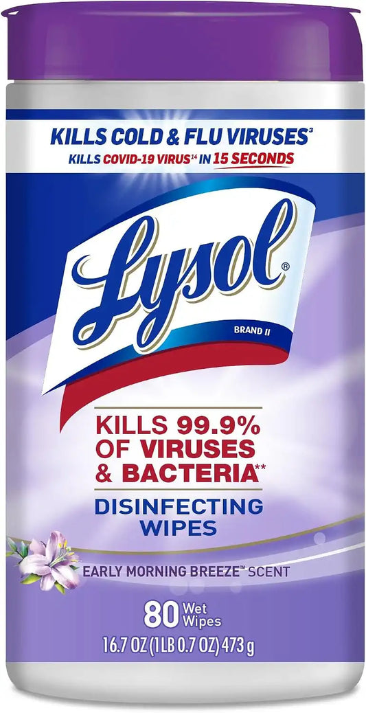 Lysol Disinfecting Wipes, Multi-Surface Cleaner, Morning Breeze, 80 ct.