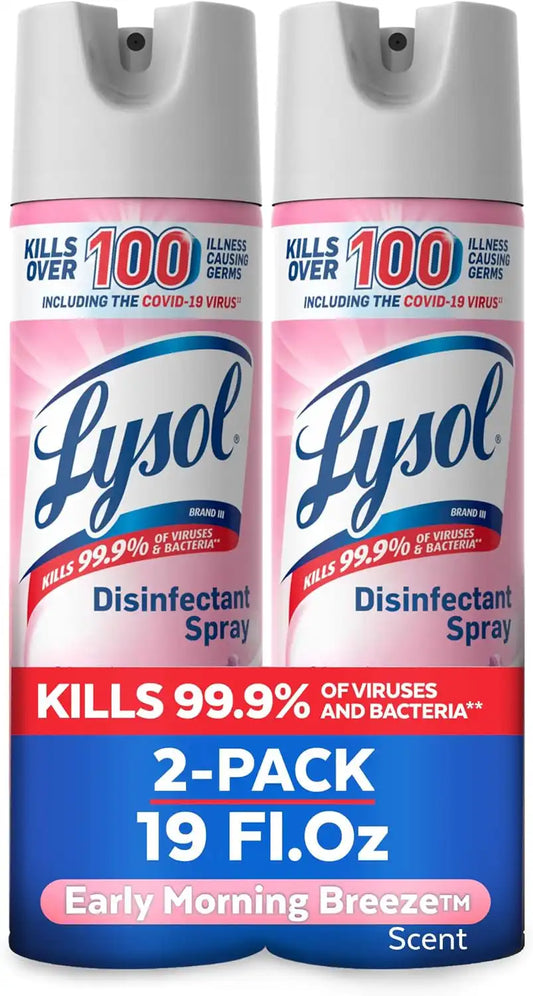 Lysol Disinfectant Spray, Sanitizer, Morning Breeze, 19 oz, 2 Pack