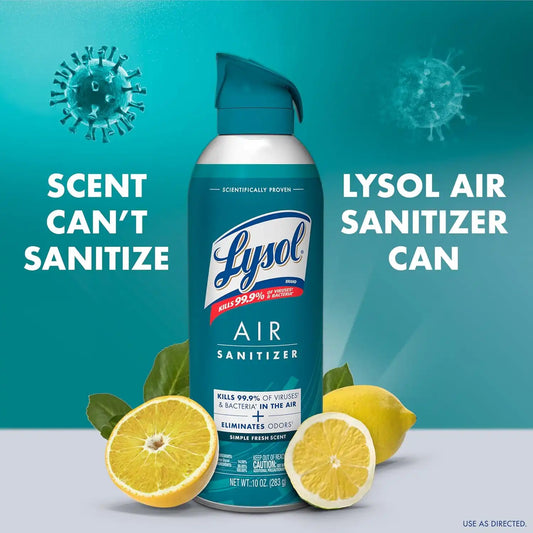 Lysol Air Sanitizer Spray, Air Freshener Alternative, Simple Fresh 3-Pk