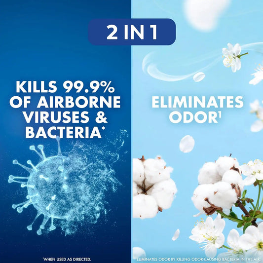 Lysol Air Sanitizer Spray, Air Freshener Alternative, Cotton Blossom 3-Pk